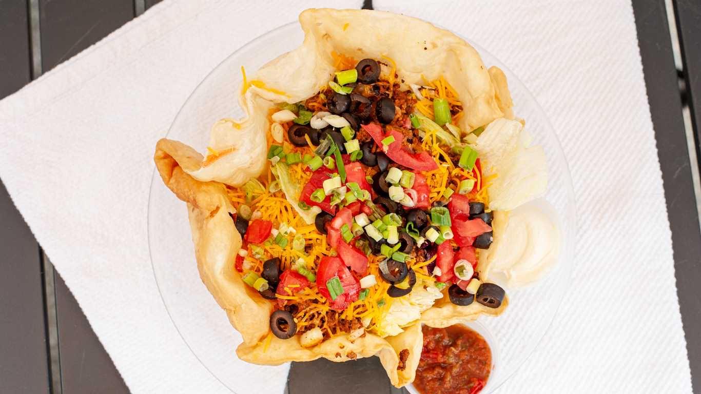 Order Taco Salad food online from Countryside Pizza & Grill store, Eugene on bringmethat.com