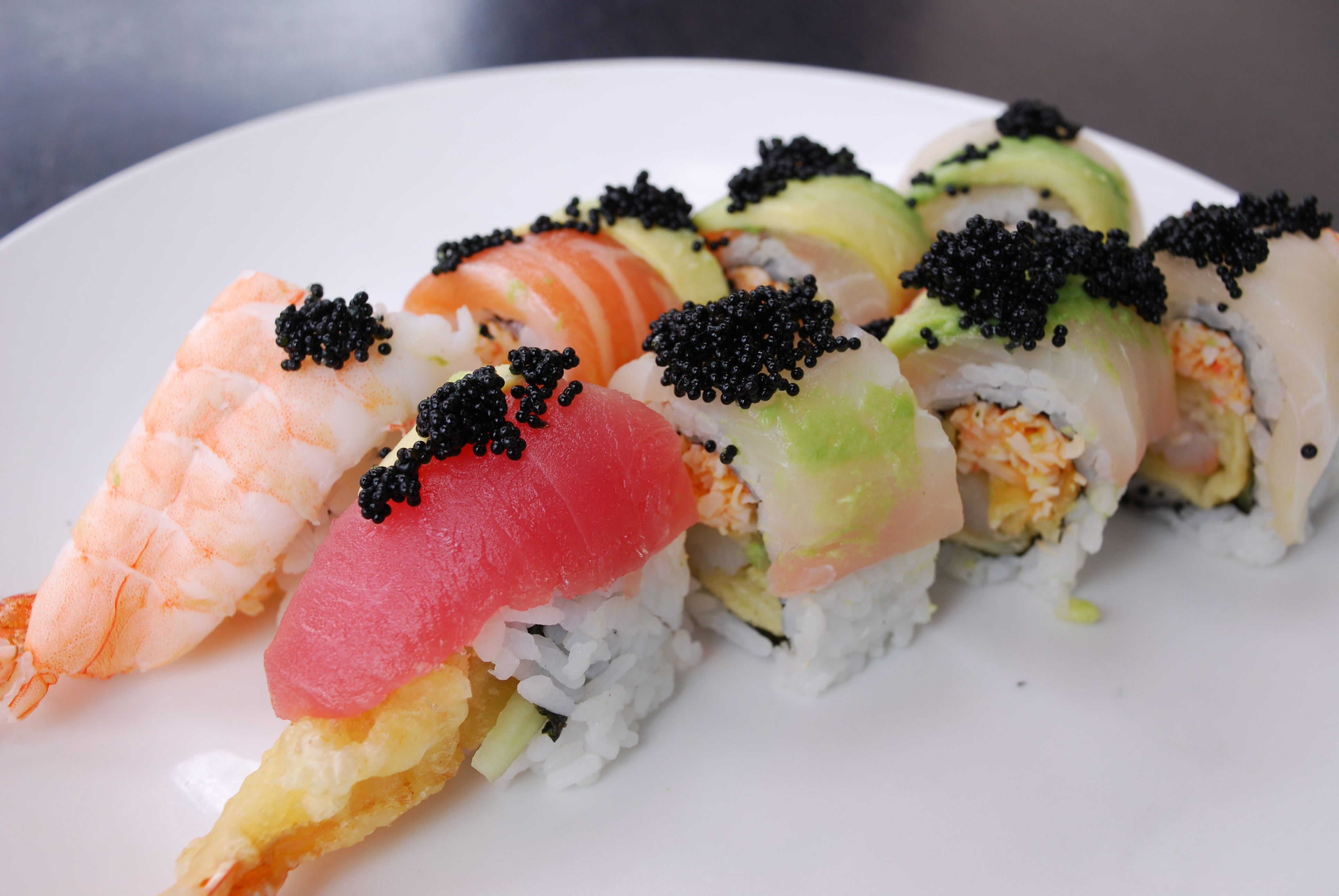 Order Spicy Rainbow Sushi Roll food online from Gogo Japan store, Oceanside on bringmethat.com