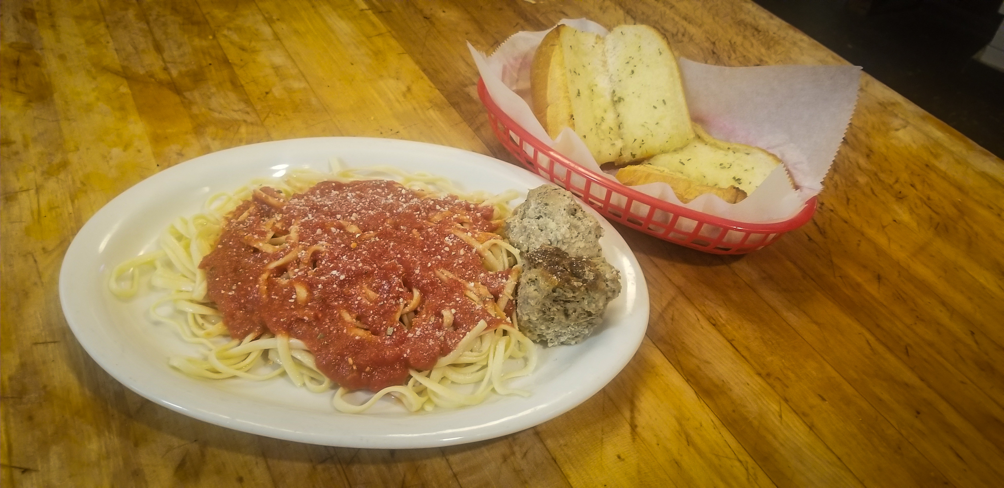 Order Spaghetti with Meatballs food online from Vennari's Pizza store, Lewisburg on bringmethat.com