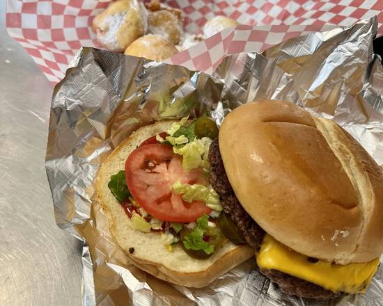 Order Cheeseburger food online from M & M's Carnival Foods store, Midland on bringmethat.com