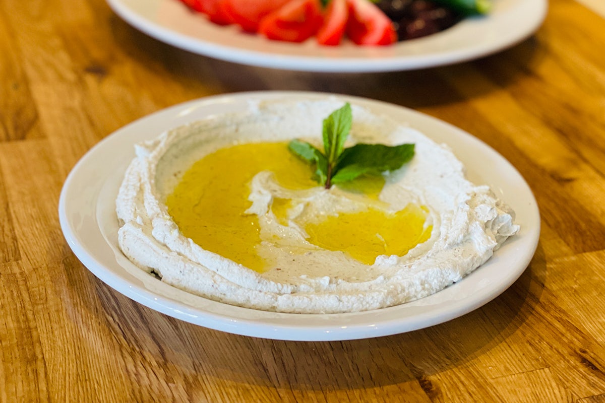 Order Labneh Dip Mezze Veggies and Chips food online from Pita Jungle store, Gilbert on bringmethat.com