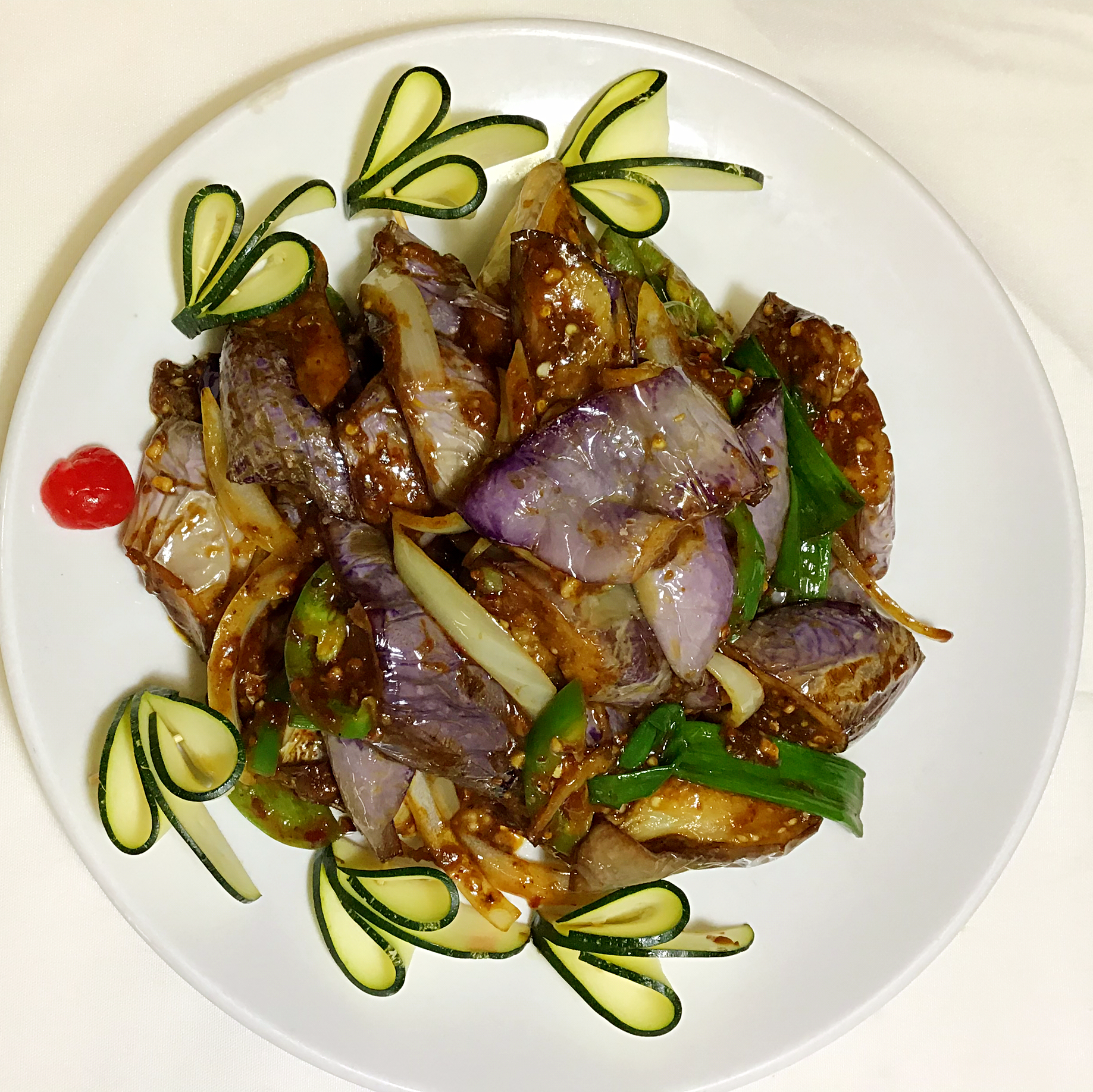 Order Szechuan Eggplant food online from Orange Chicken Snob store, San Francisco on bringmethat.com