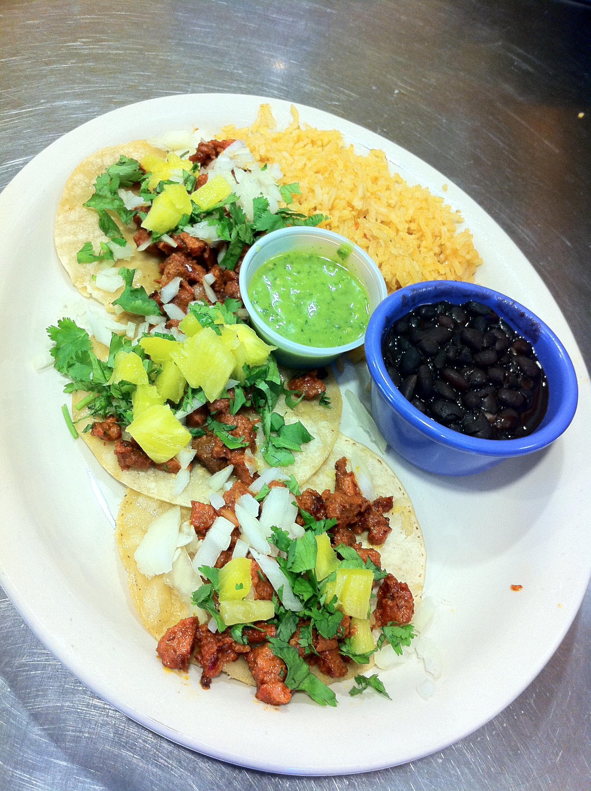 Order 3 Tacos al Pastor food online from Guahan Grill store, Oceanside on bringmethat.com