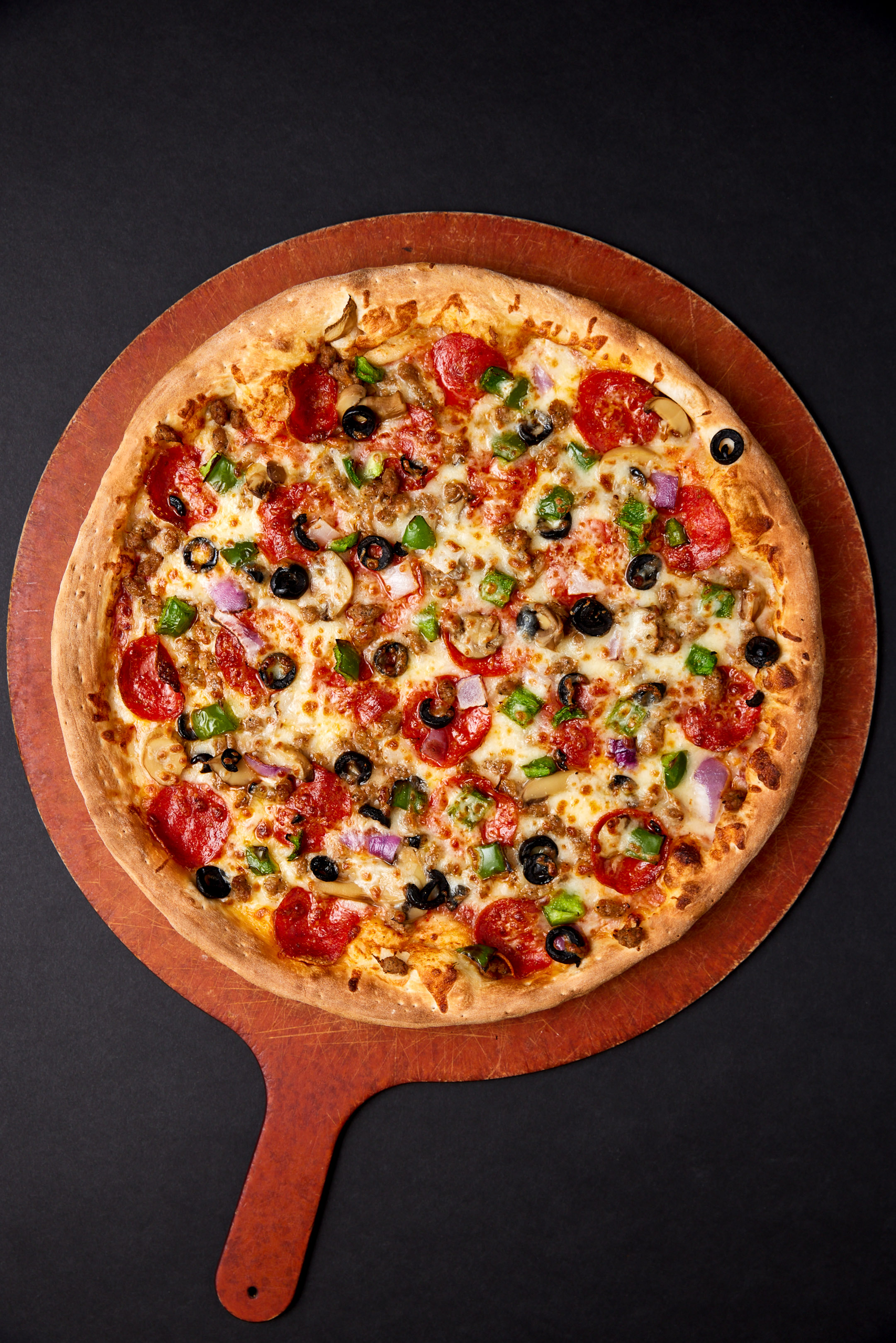 Order The Works Specialty Pizza food online from All American Pizza store, Edmond on bringmethat.com