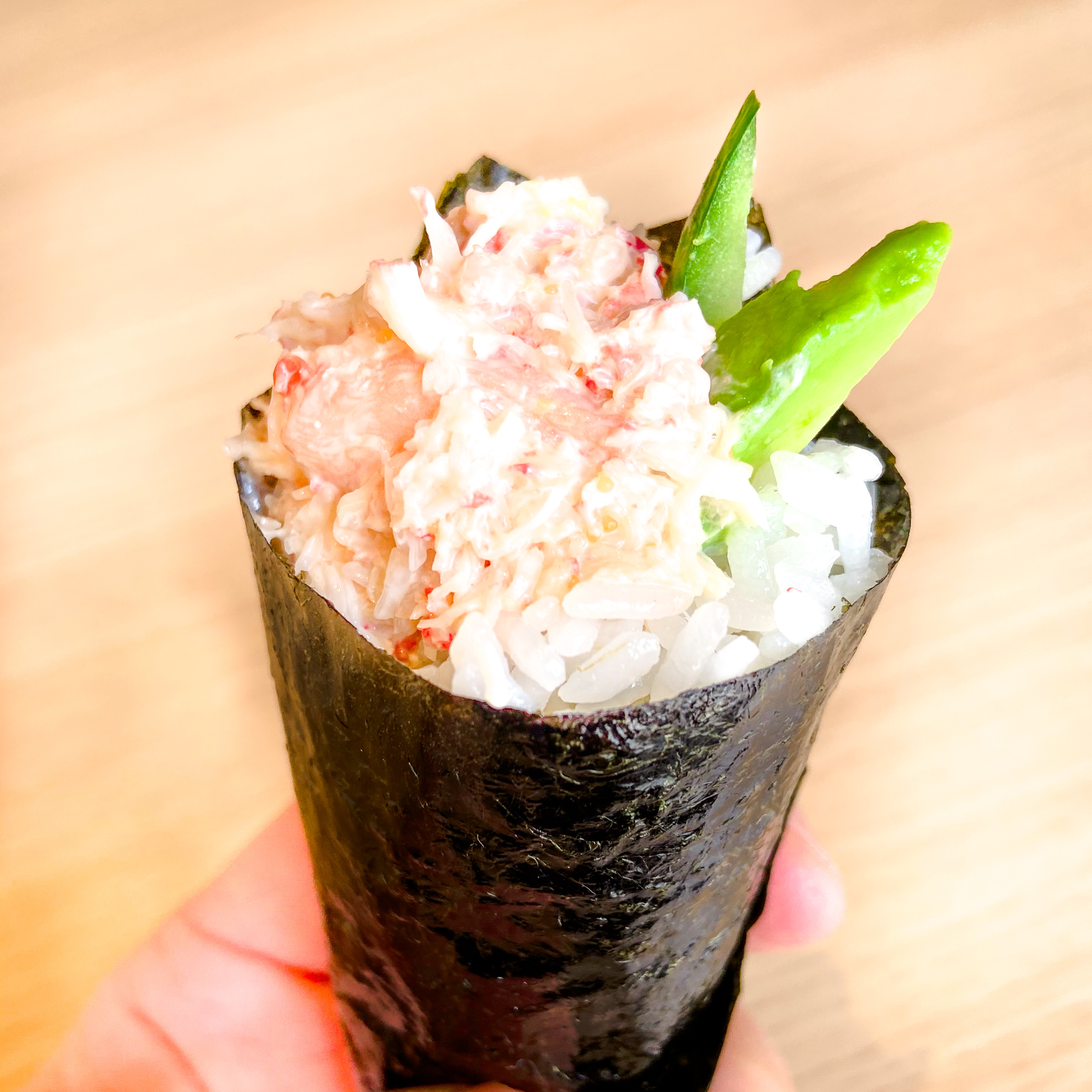 Order Real Crab Hand Roll food online from Sushi Enya store, Los Angeles on bringmethat.com