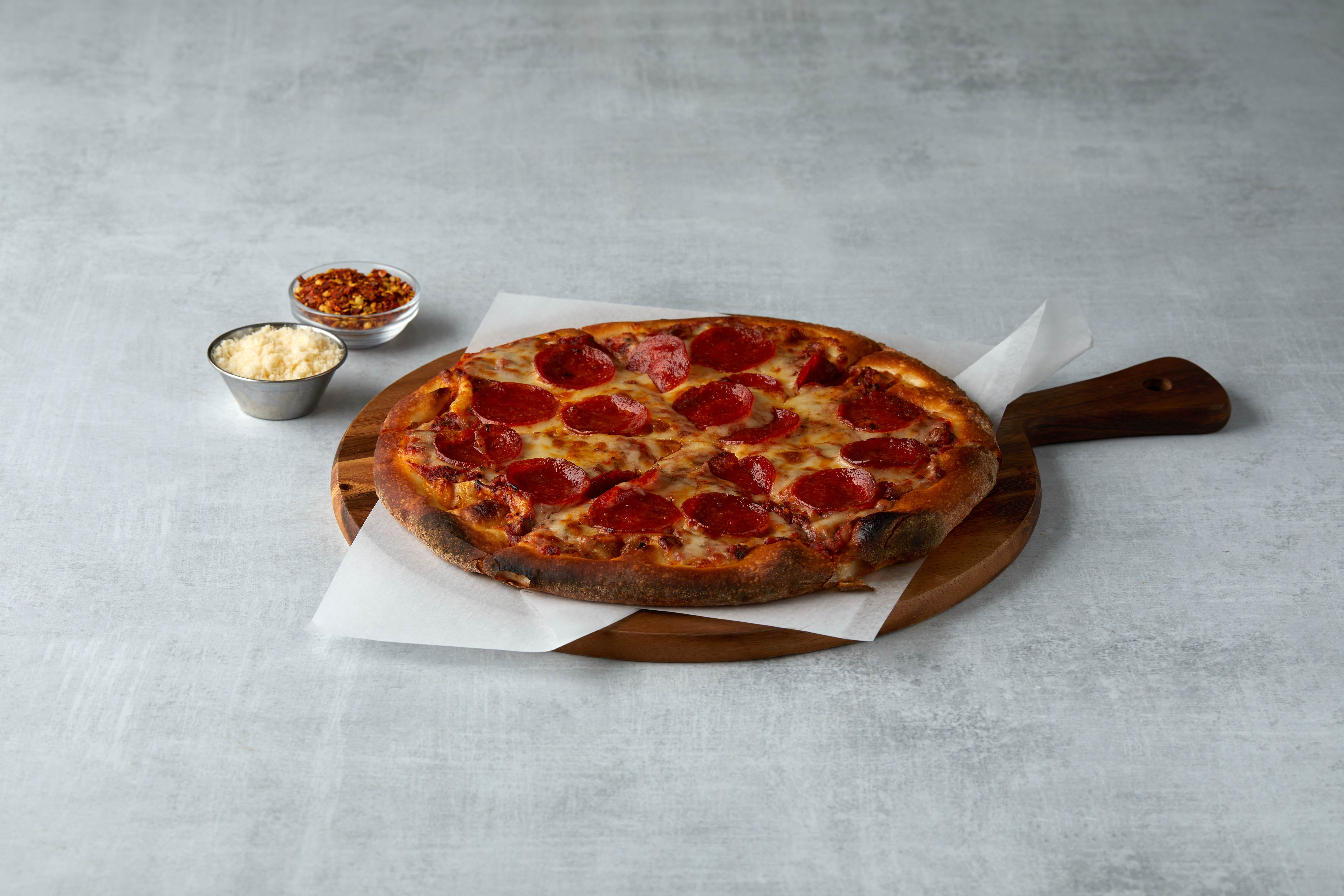 Order 1-Topping Pizza food online from La Pizzeria store, Anaheim on bringmethat.com