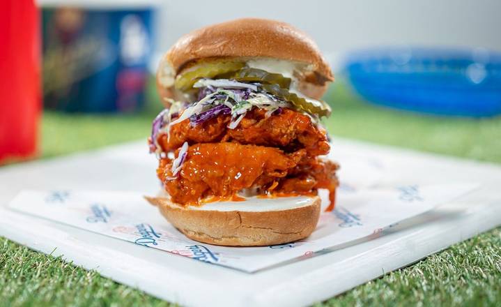 Order Buffalo Chicken Sandwich food online from Dodgers Home Plates store, Burbank on bringmethat.com