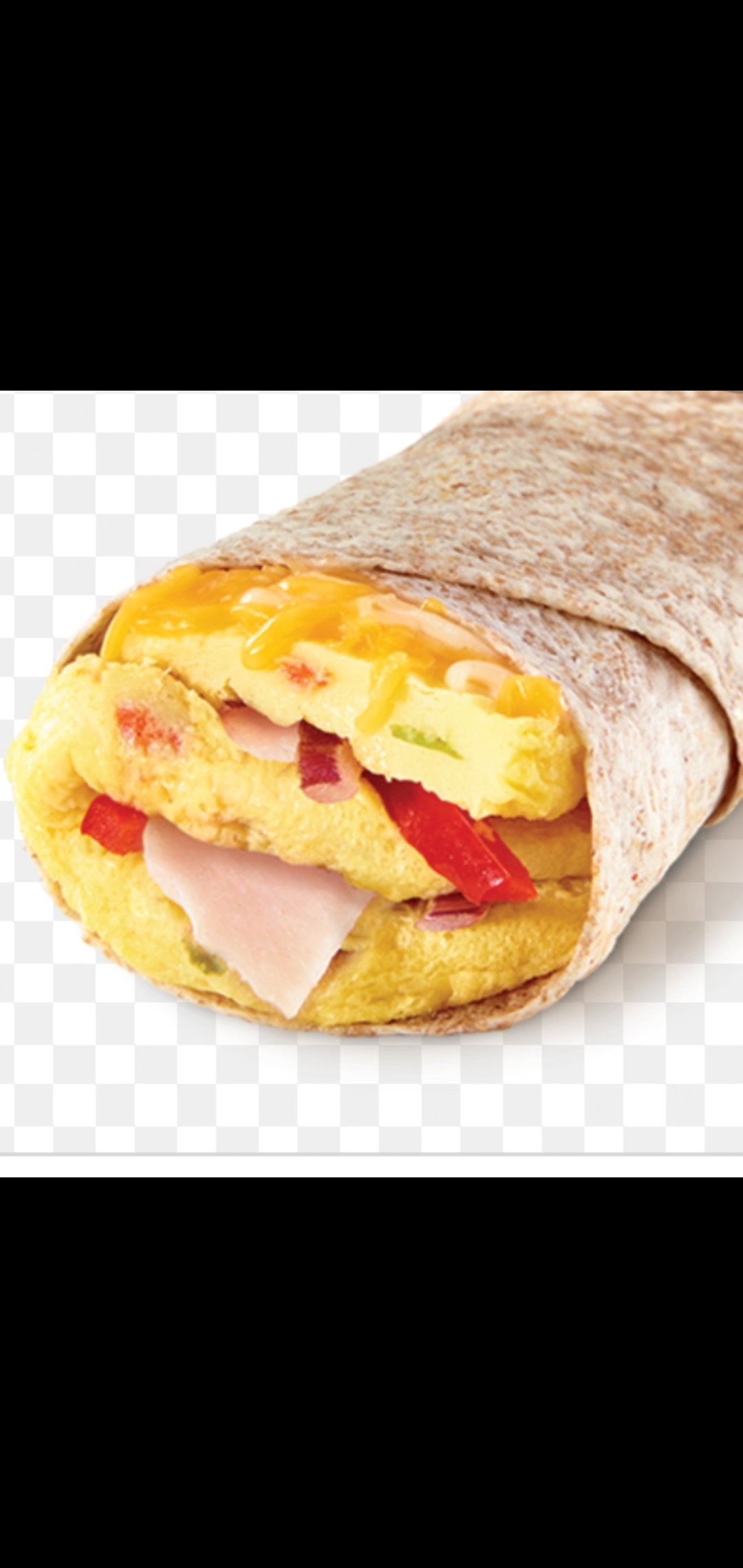 Order Western Omelet Wrap (ham bell peppers onions) food online from American Gourmet Foods Deli store, New York on bringmethat.com