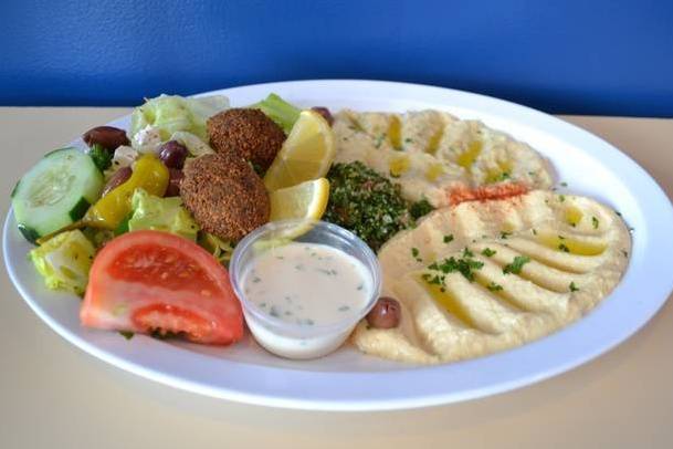 Order Vegetarian Mezza Platter food online from Sinbad Mediterranean Grill store, Atlanta on bringmethat.com