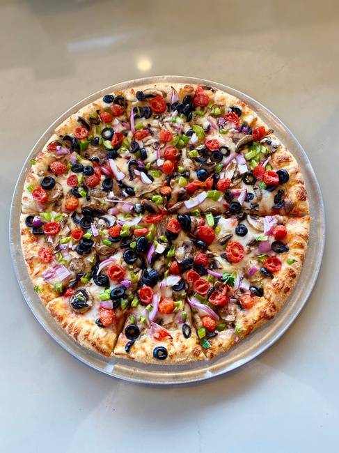 Order Large Veggie Pizza food online from Baby Bros Pizza store, South El Monte on bringmethat.com