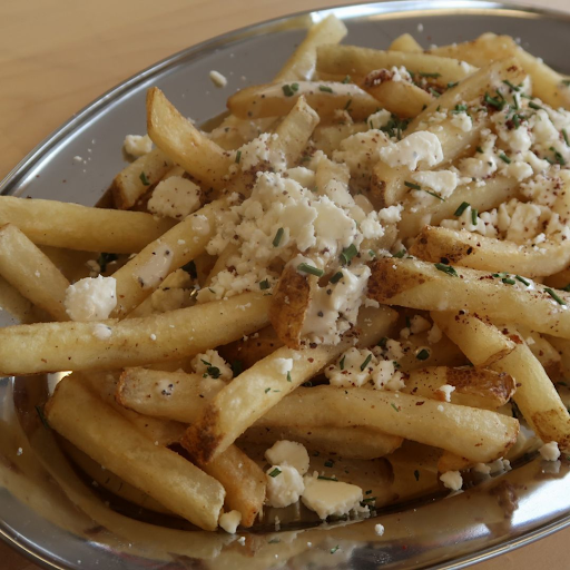 Order Greekish Fries (Vegetarian) food online from 7 Monks Café store, New Braunfels on bringmethat.com