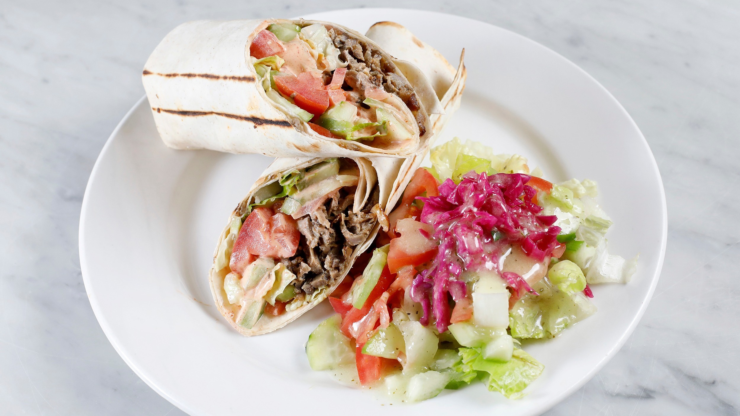 Order Lamb ＆ Beef Gyro Wrap food online from Istanbul Grill store, San Francisco on bringmethat.com
