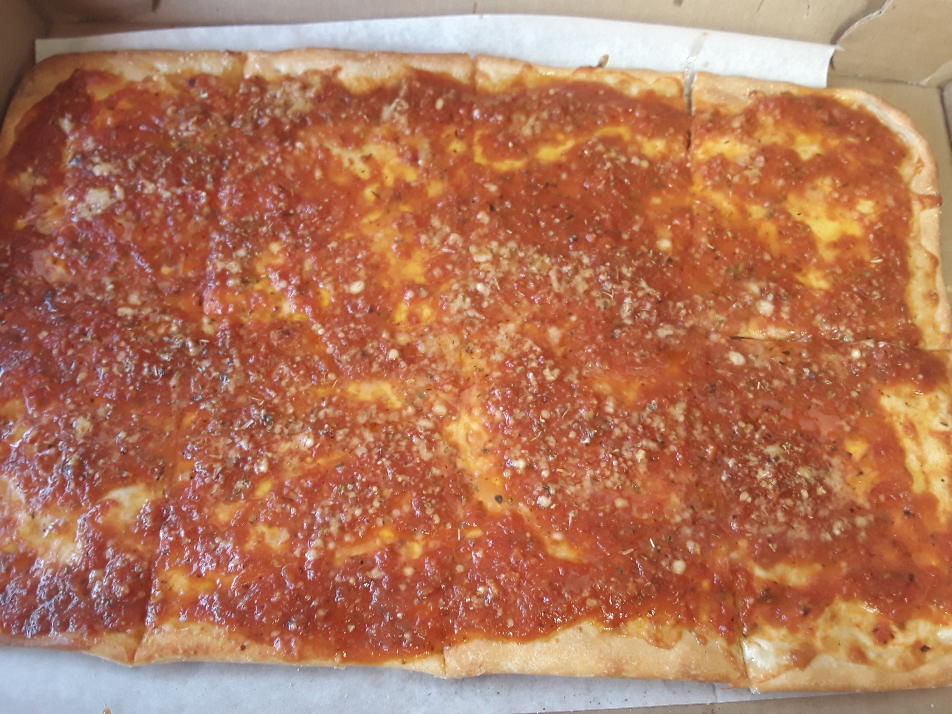 Order Grandma Thin Crust Pizza - 17'' (8 Slices) food online from Brooklyn's Pizza store, Irvington on bringmethat.com