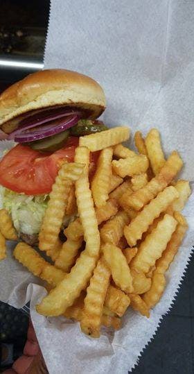 Order Cowboy Burger & Fries - 8 oz. food online from Don Franco's Apollo Pizza store, Sewell on bringmethat.com