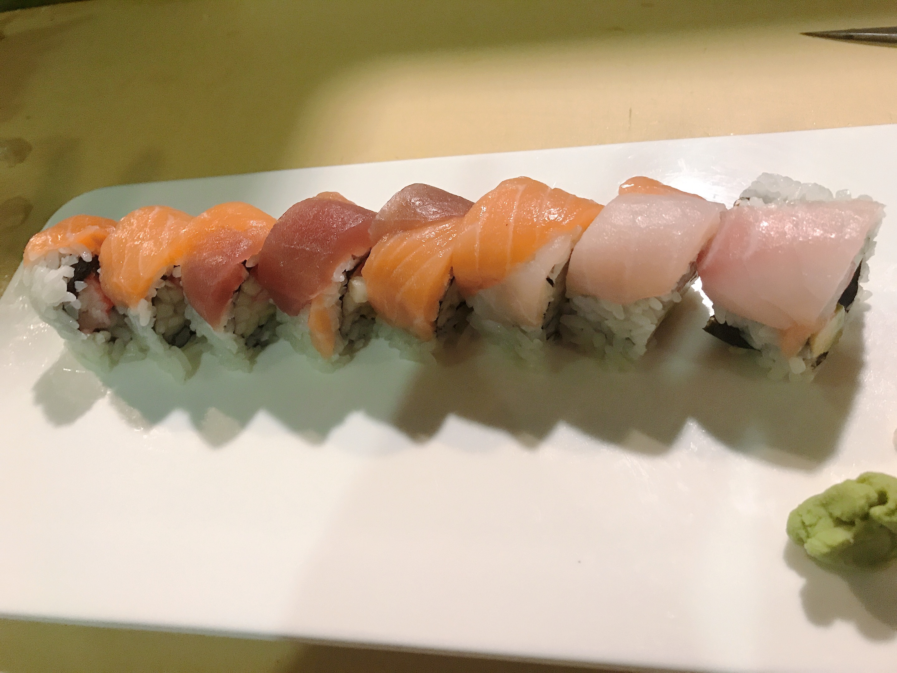 Order 6. Rainbow Specialty Roll food online from Fuji Yama Sushi Bar store, Reisterstown on bringmethat.com