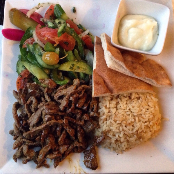 Order Beef Shawarma Entree food online from D'Vine store, Chino Hills on bringmethat.com