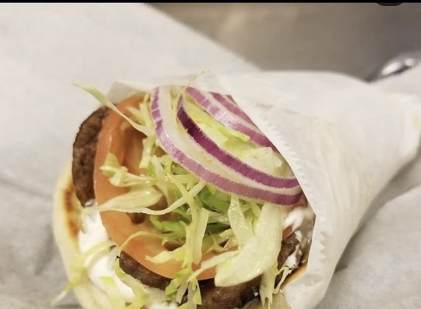 Order Gyro on Pita Bread Sandwich food online from Quick & Delicious store, Wrightstown on bringmethat.com