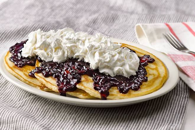 Order Buttermilk Pancakes with Fruit Toppings food online from Cracker Barrel Old Country Store store, Corinth on bringmethat.com