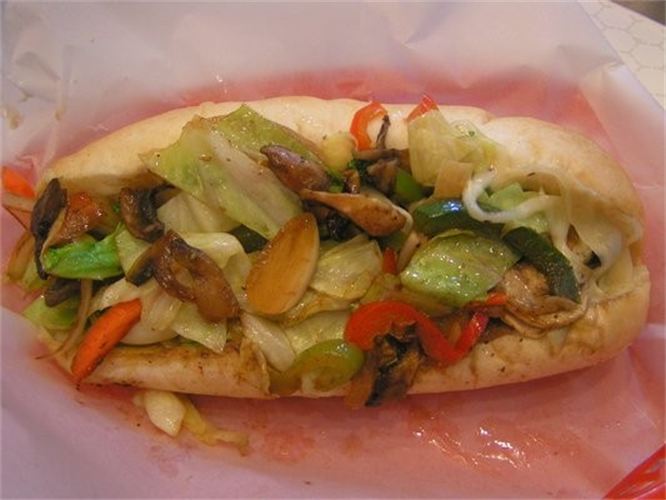 Order Veggie Philly Sandwich food online from Theo Cheesesteak Shop store, San Leandro on bringmethat.com