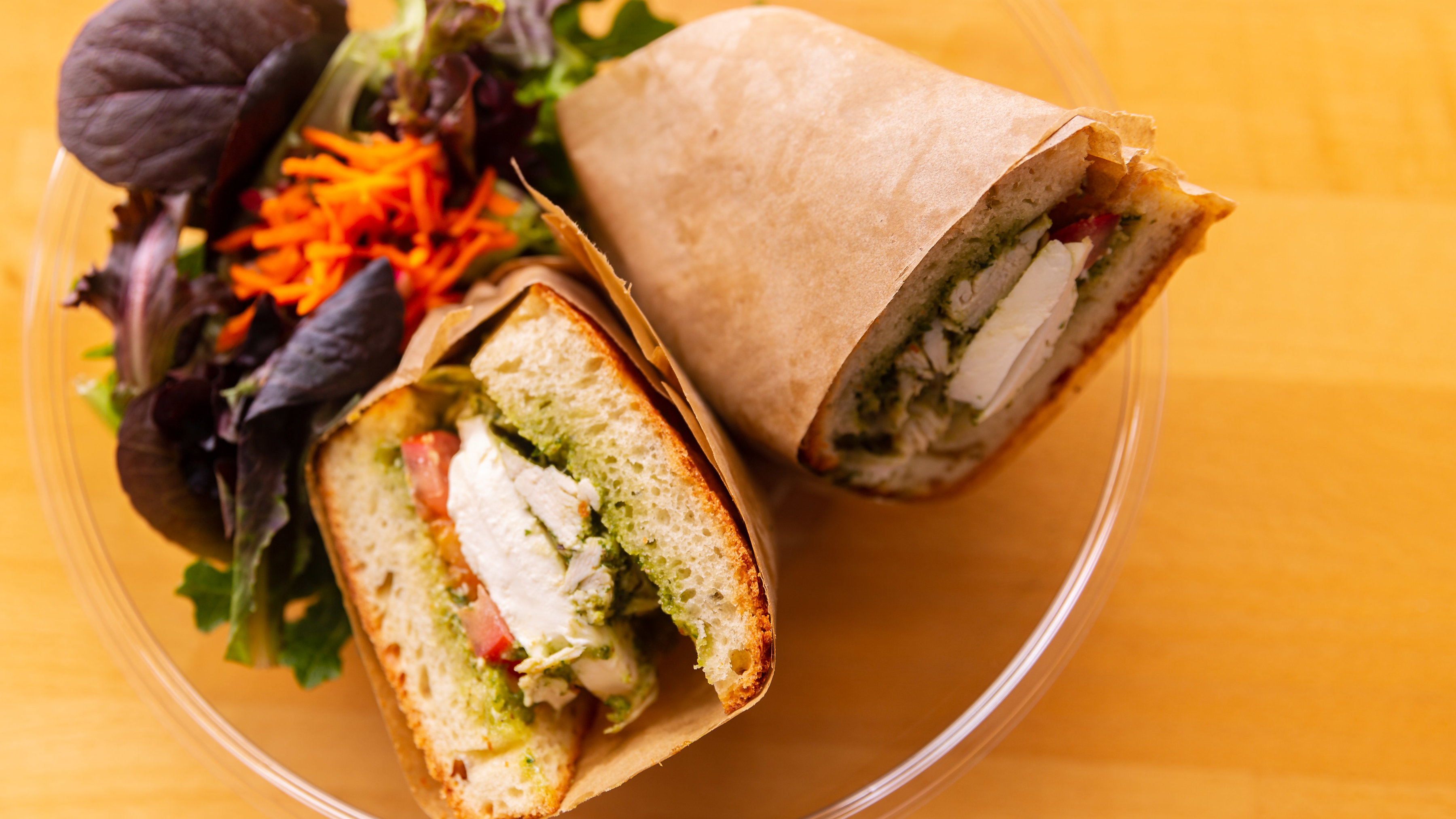 Order Pesto Chicken Sandwich food online from The Toss store, San Carlos on bringmethat.com