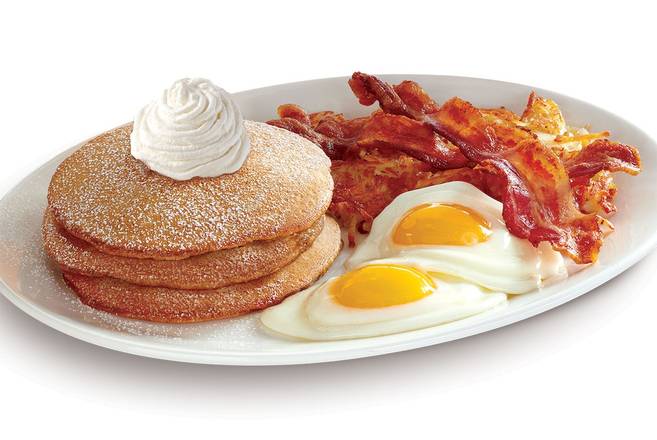 Order Pumpkin Pancakes Combo (2) food online from Shari's Cafe store, Nampa on bringmethat.com