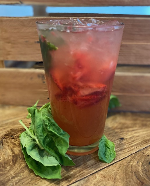 Order Seasonal: Strawberry Basil Acai Cooler food online from Barriques - Fitchburg store, Madison on bringmethat.com