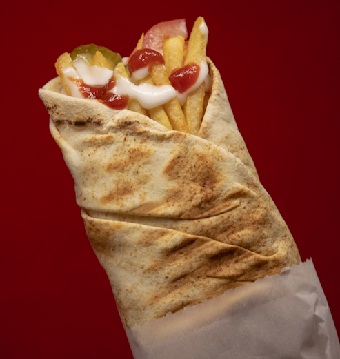 Order French Fries Pita Wrap food online from Koko Middle Eastern Restaurant store, Van Nuys on bringmethat.com
