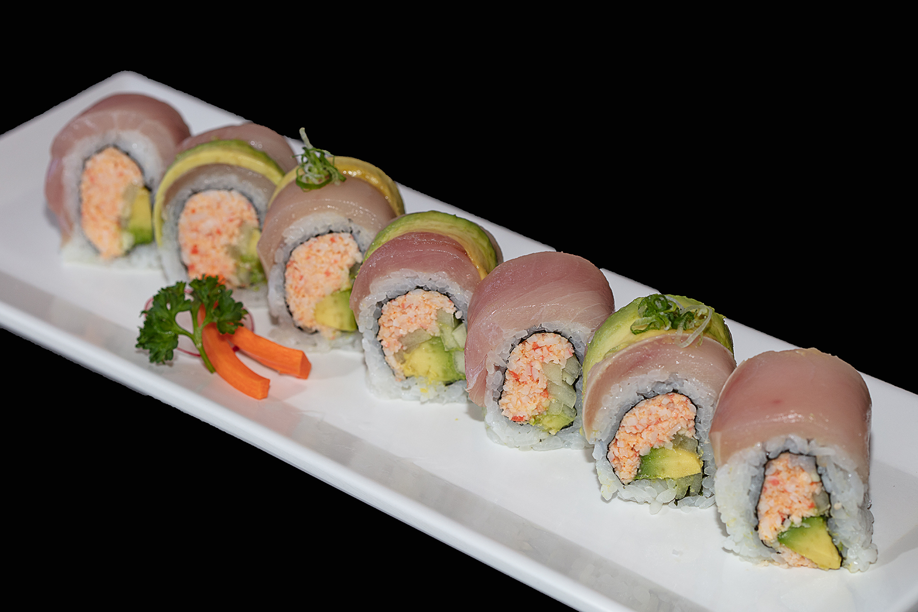 Order 8 Pieces Sapporo Roll food online from Oki Doki Sushi store, Hermosa Beach on bringmethat.com