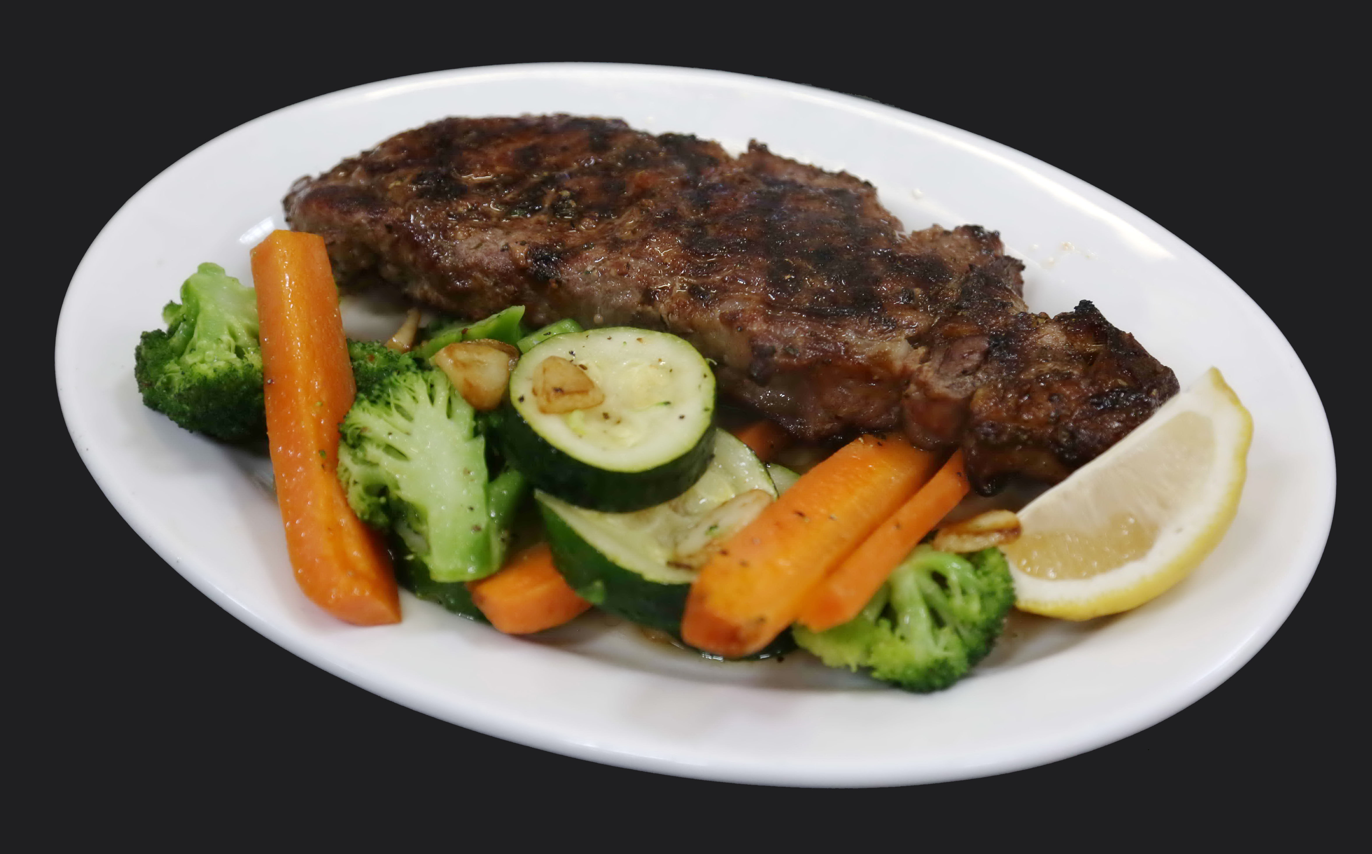 Order Shell Steak Over Veggies food online from Famous Calabria store, New York on bringmethat.com