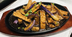 Order C17. Sizzling Eggplant Tofu 鐵板茄子豆腐 food online from Kung Fu Noodle store, Tucson on bringmethat.com