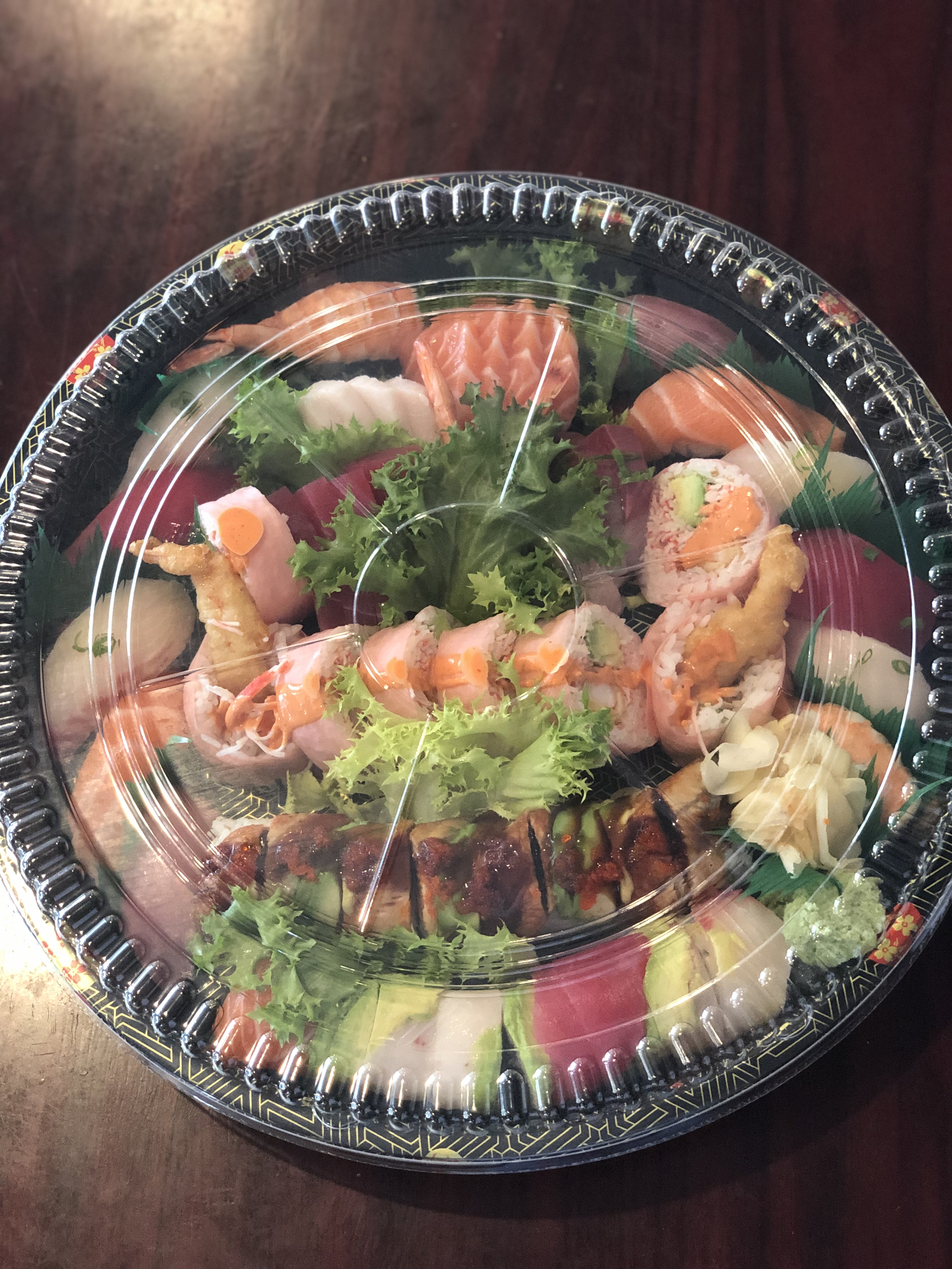 Order 3. Chefs Choice of Sushi, Sashimi and 3 Special Roll Party Platter food online from Mama Wok store, Rockville on bringmethat.com