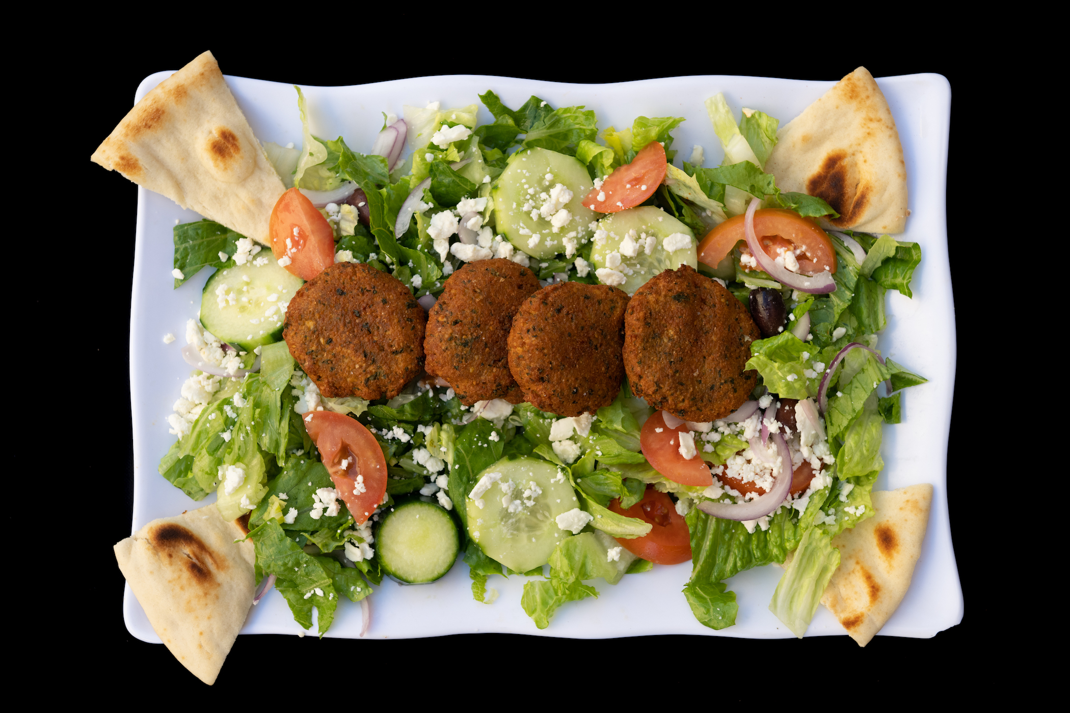 Order Falafel Salad food online from Harbor Greek Cafe store, San Diego on bringmethat.com