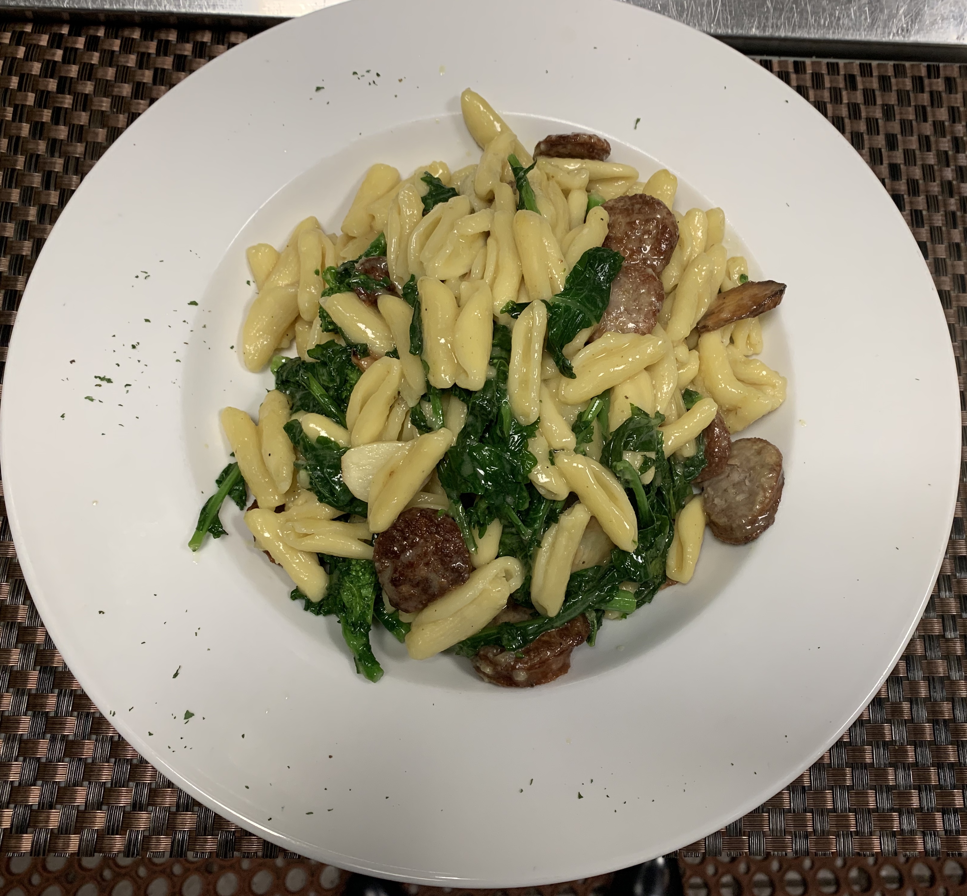 Order Cavatelli with Broccoli Rabe and Sausage food online from Casa Mia Ristorante store, Yonkers on bringmethat.com
