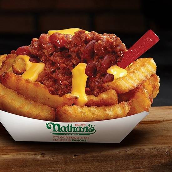 Order Chili Cheese Fries food online from Nathan's Famous store, Portland on bringmethat.com