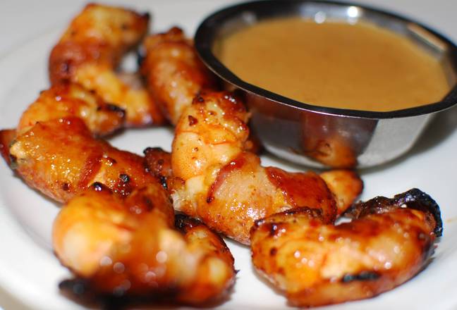 Order Bacon-Wrapped Shrimp food online from Poor Richard's Restaurant store, Gainesville on bringmethat.com