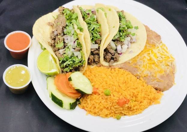 Order Carne Asada Tacos  food online from Lauras Mexican Food store, Glendale on bringmethat.com