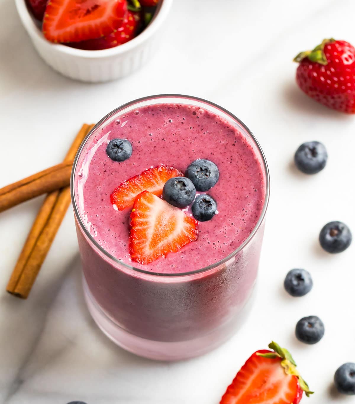 Order Strawberry Blueberry Banana Smoothie food online from Yong Kang Street store, Paramus on bringmethat.com