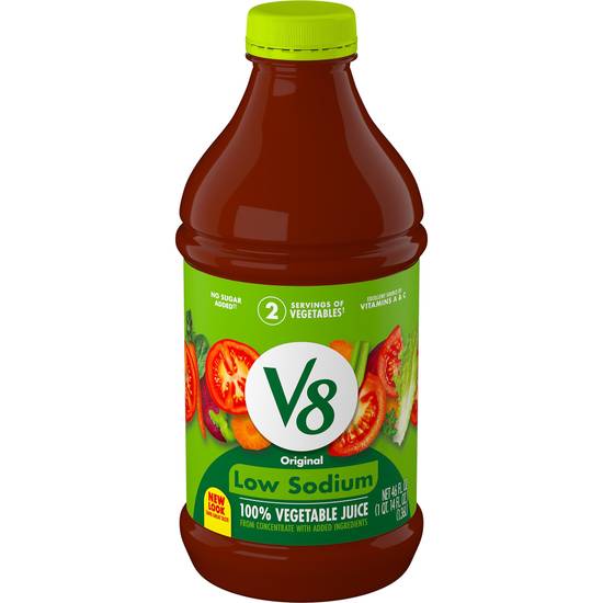 Order V8 Low Sodium Original 100% Vegetable Juice, 46 FL OZ Bottle food online from CVS store, FLORISSANT on bringmethat.com