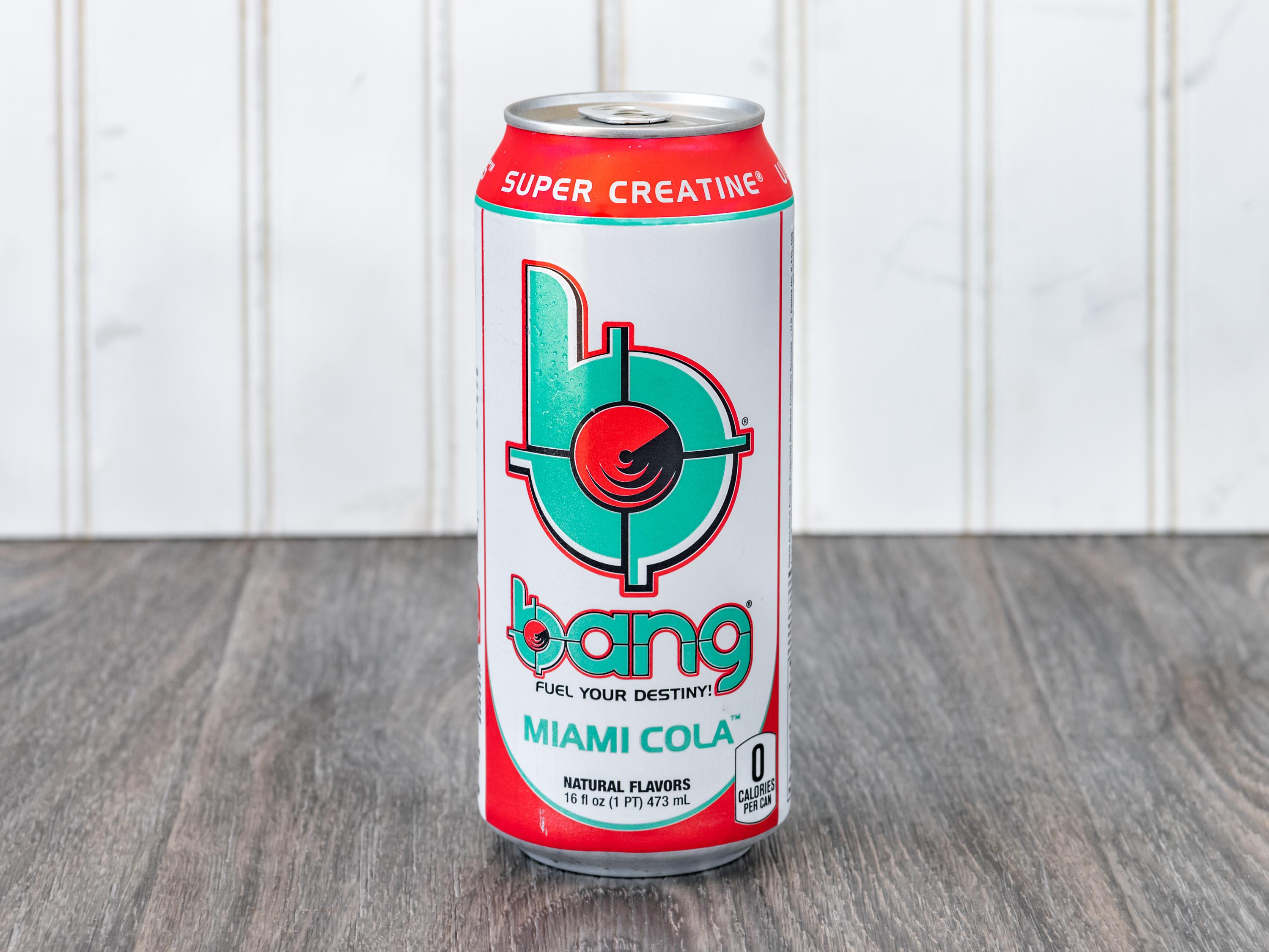 Order Bang Miami Cola 16 oz food online from Chevron Extramile store, Castro Valley on bringmethat.com
