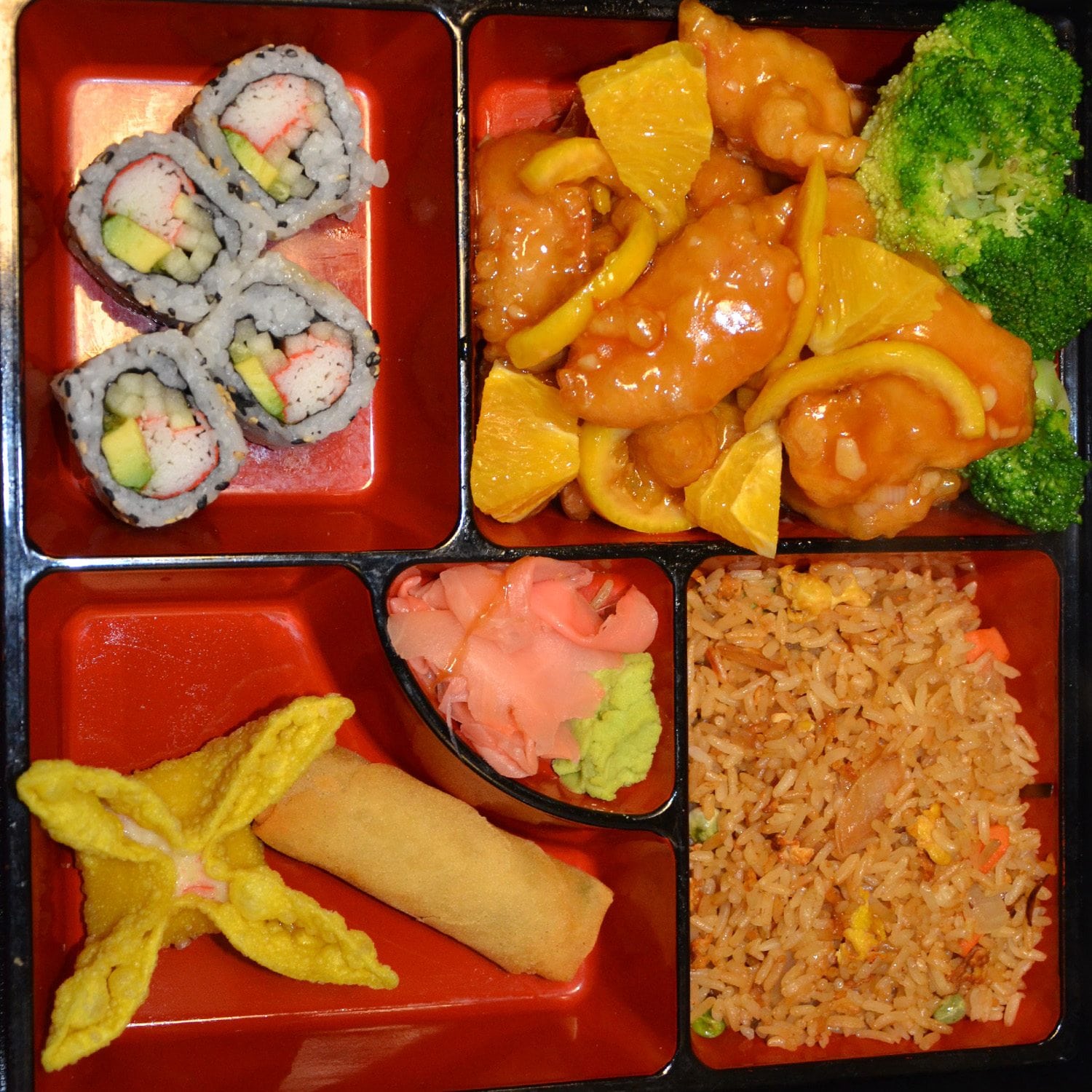 Order Orange Chicken Bento Box food online from Bento Asian Bistro store, Indianapolis on bringmethat.com