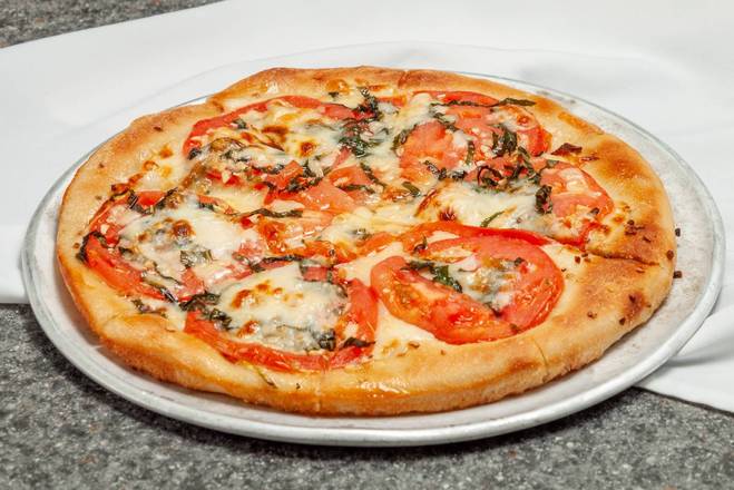 Order SM Tomato & Basil Pizza food online from Mr. G store, New London on bringmethat.com