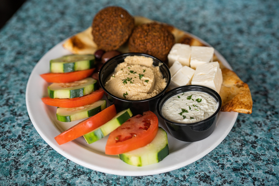 Order Mediterranean Plate food online from Quincy South Bar & Grille store, Rockville on bringmethat.com
