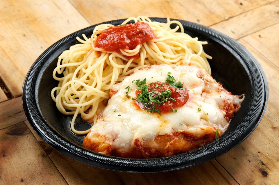 Order Veal Parmigiana food online from Luciano store, Dallas on bringmethat.com