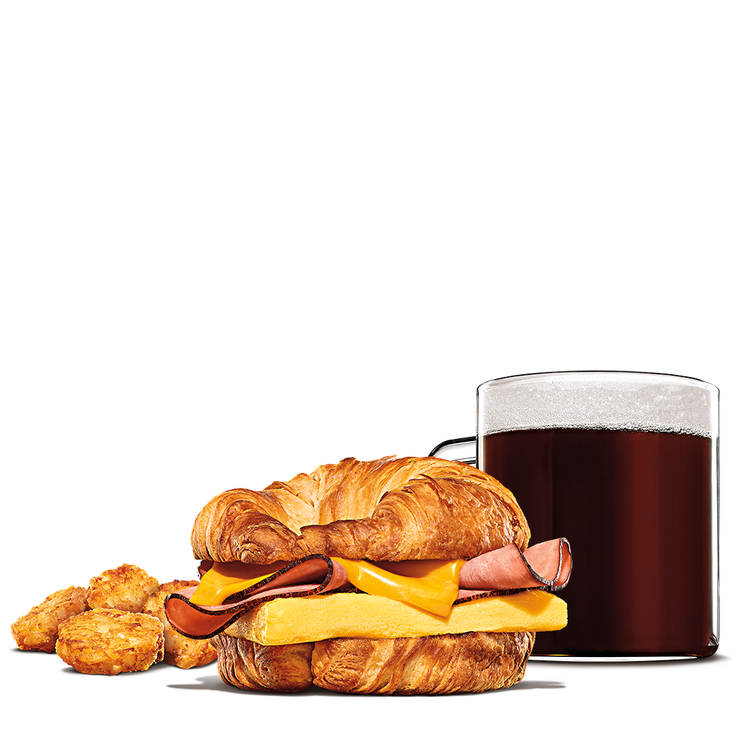 Order Ham, Egg & Cheese Croissan'wich Meal food online from Burger King store, Tannersville on bringmethat.com
