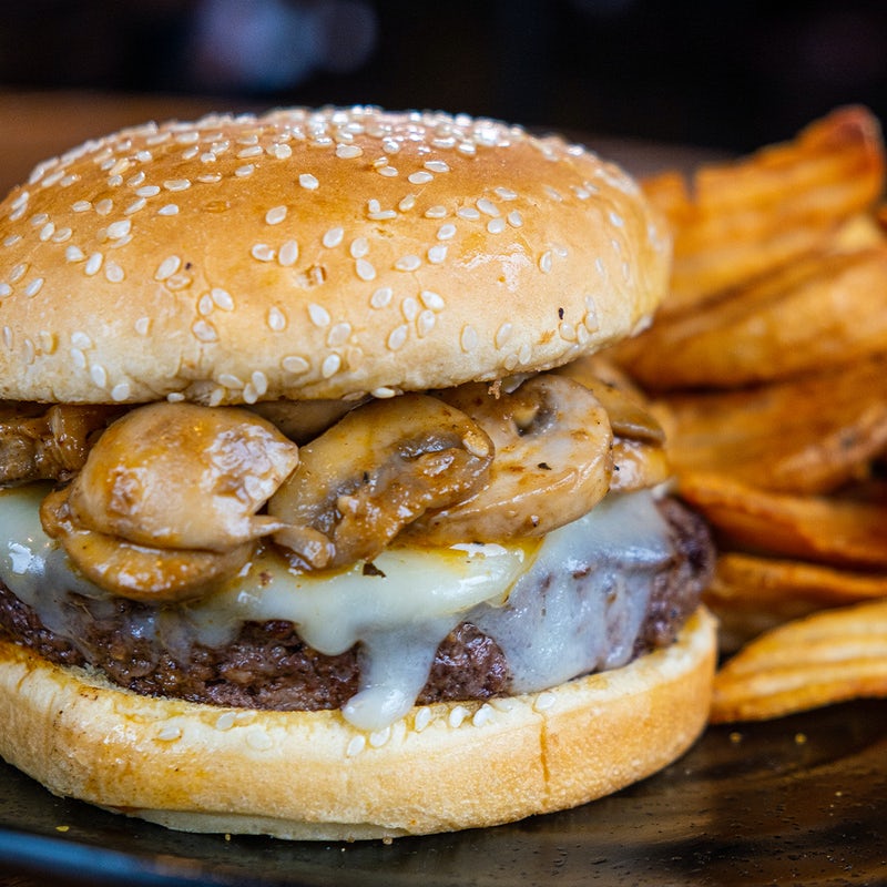 Order Mushroom Swiss Burger food online from Wild Wing Cafe store, Anderson on bringmethat.com
