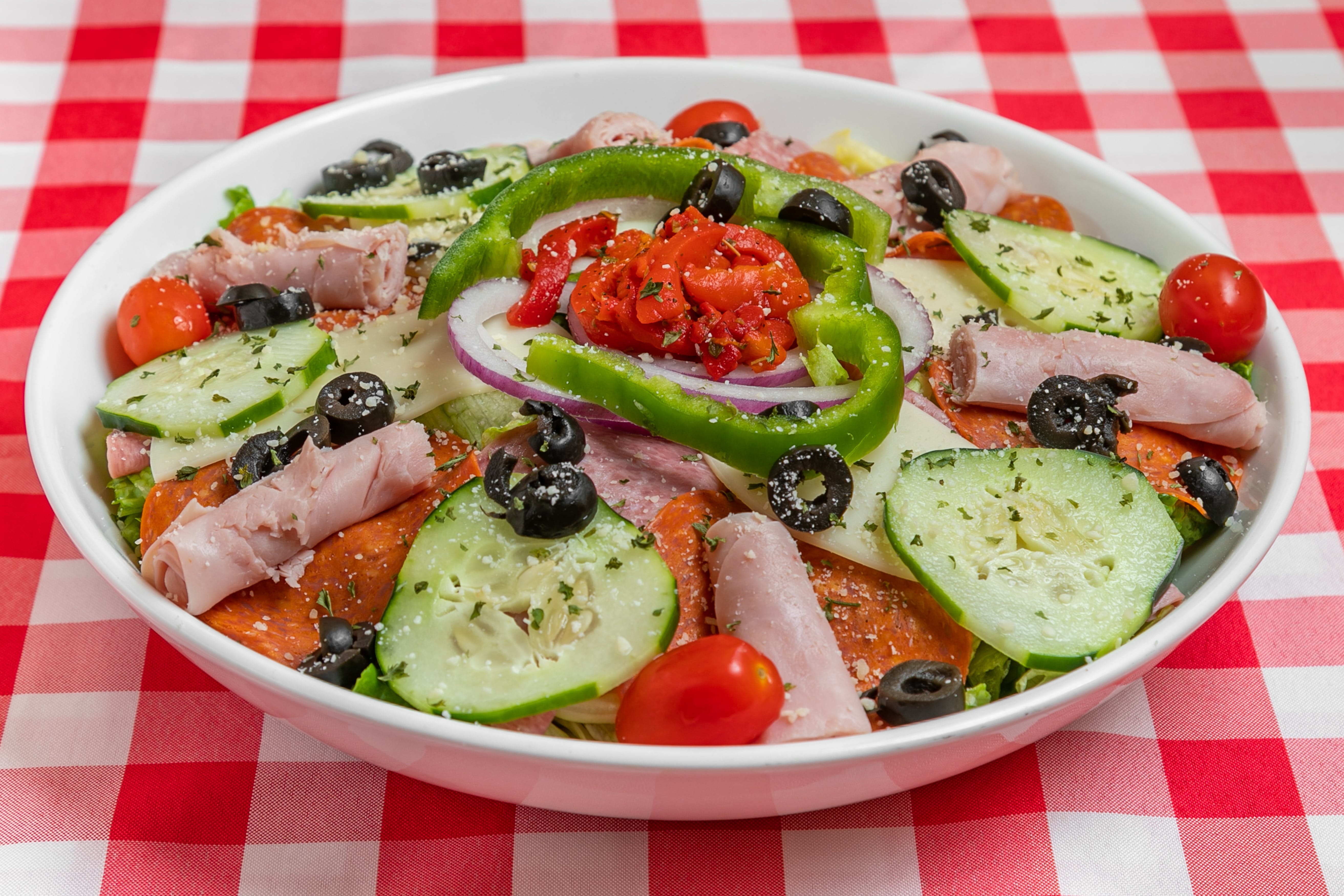 Order Antipasto Salad - Salad food online from Deroma's Pizza store, Pawleys Island on bringmethat.com
