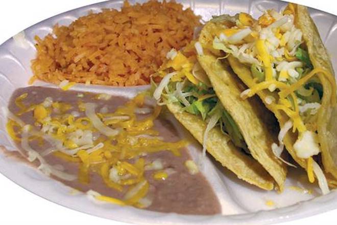 Order Two Beef Taco Plate food online from Mario's Taco Shop store, Chula Vista on bringmethat.com