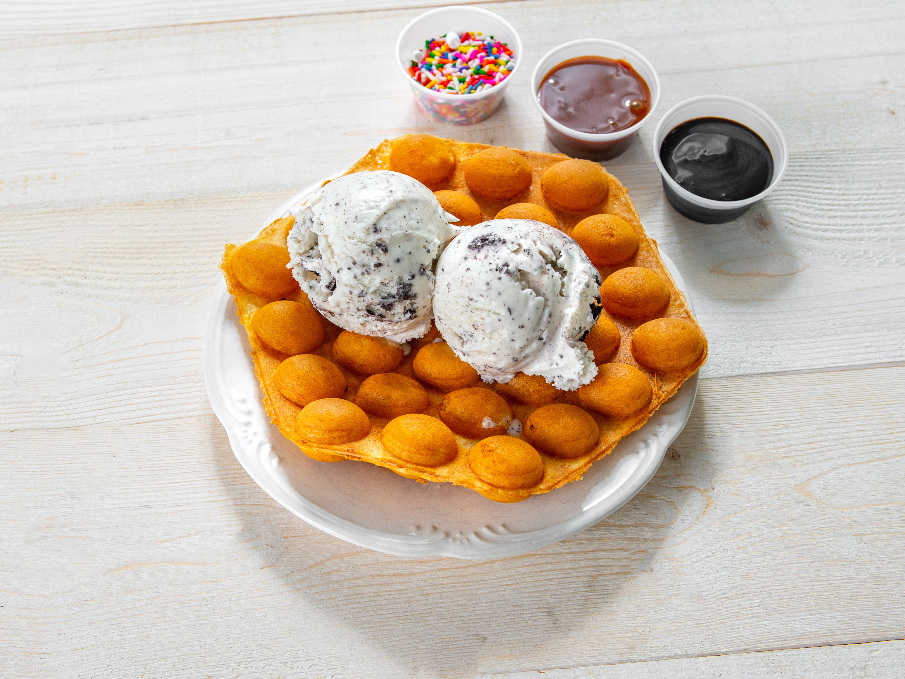 Order Bubble Waffle food online from Yum Yum Mini Pancake Bar & More store, Camp Hill on bringmethat.com