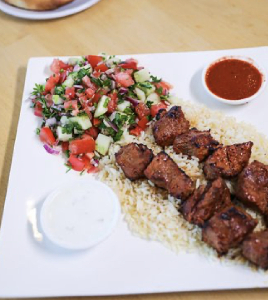 Order LAMB SHISH KEBAB food online from Turkish Pita Place store, Newark on bringmethat.com