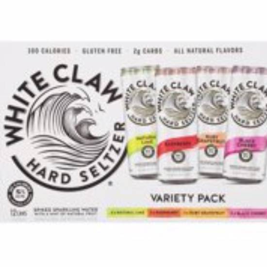 Order White Claw 12 pack cans, hard seltzers (5% ABV) food online from Adobe Wine & Liquors store, Fountain Hills on bringmethat.com